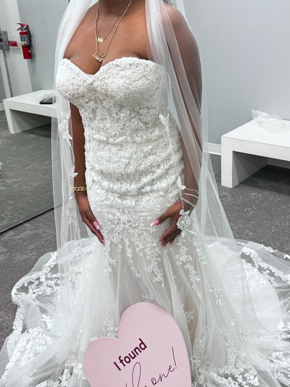 Tulle and Beaded Lace Mermaid Wedding Dress - Picture 8 of 12